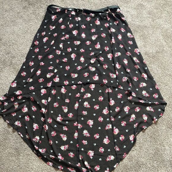 NWT Torrid Floral Polka Dot Hi Low Maxi Skirt Black Size 18 #83010 - Picture 4 of 12